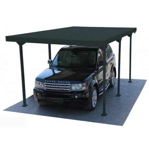 Carport 1 Voiture En Métal Anthracite 15,58m² - DURAMAX -Jardin Soldes carport 1 voiture en metal anthracite 1558m duramax 1