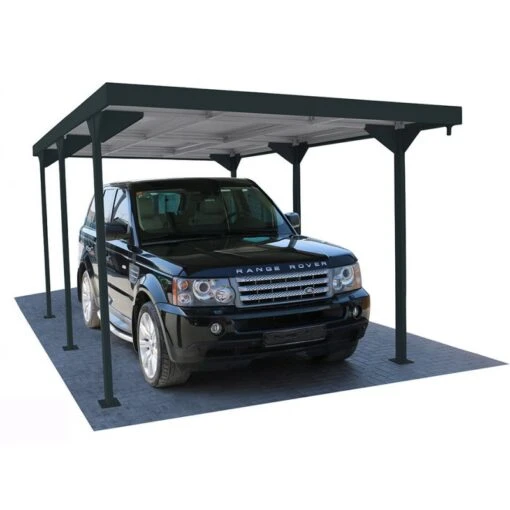 Carport 1 Voiture En Métal Anthracite 15,58m² - DURAMAX -Jardin Soldes carport 1 voiture en metal anthracite 1558m