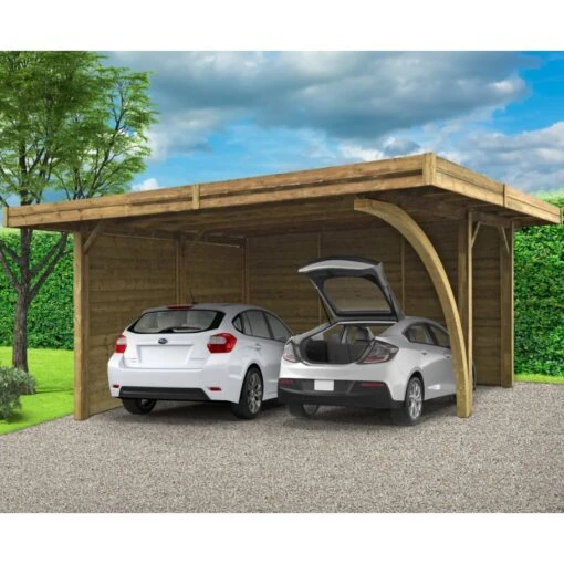 Carport Configuré 6x5x2,5m En Bois Traité Autoclave - SOLID -Jardin Soldes carport configure 6x5x25m en bois traite autoclave solid