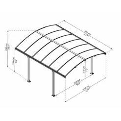 Carport En Alu Gris Et Polycarbonate 1 Voiture 15,6m² Arcadia™ 4300 – Canopia -Jardin Soldes carport en alu gris et polycarbonate 1 voiture 156m arcadia 4300 canopia 2