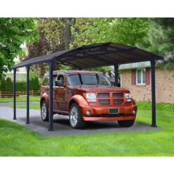 Carport En Alu Gris Et Polycarbonate 1 Voiture 18,2m² Arcadia™ 5000 – Canopia -Jardin Soldes carport en alu gris et polycarbonate 1 voiture 182m arcadia 5000 canopia 3