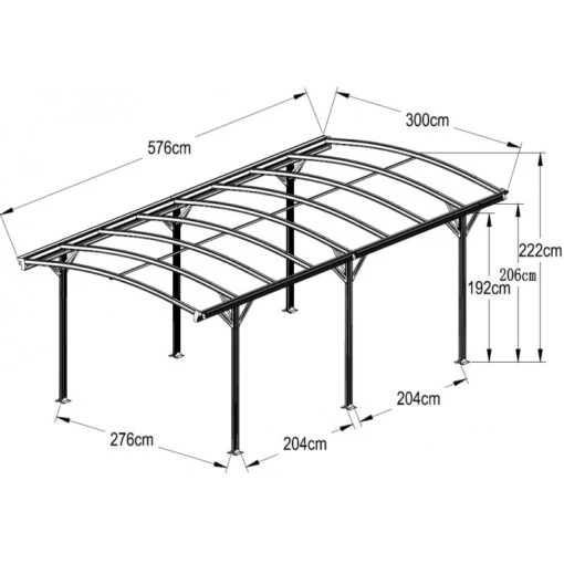 Carport En Aluminium Blanc 3x5,76m Et Polycarbonate 6mm X-METAL -Jardin Soldes carport en aluminium blanc 3x576m et polycarbonate 6mm x metal 1