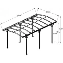 Carport En Aluminium Blanc 3x5,76m Et Polycarbonate 6mm X-METAL -Jardin Soldes carport en aluminium blanc 3x576m et polycarbonate 6mm x metal 3