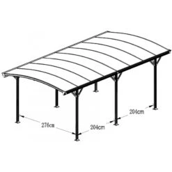 Carport En Aluminium Blanc 3x5,76m Et Polycarbonate 6mm X-METAL -Jardin Soldes carport en aluminium blanc 3x576m et polycarbonate 6mm x metal 4