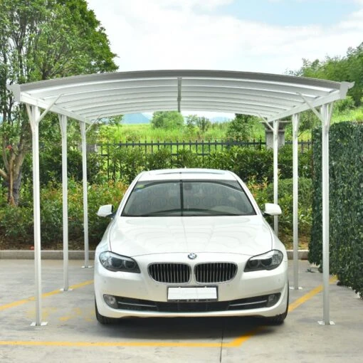 Carport En Aluminium Blanc 3x5,76m Et Polycarbonate 6mm X-METAL -Jardin Soldes carport en aluminium blanc 3x576m et polycarbonate 6mm x metal