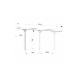 Carport Simple 15,6m² En Bois Autoclave FSC Jean - Forest Style -Jardin Soldes carport simple 156m en bois autoclave fsc jean forest style 2