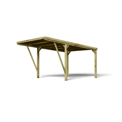 Carport Simple En Bois FSC Autoclave + Couverture En Polycarbonate 16,5m² Victor Modern - Forest Style -Jardin Soldes carport simple en bois fsc autoclave couverture en polycarbonate 165m victor modern forest style 2