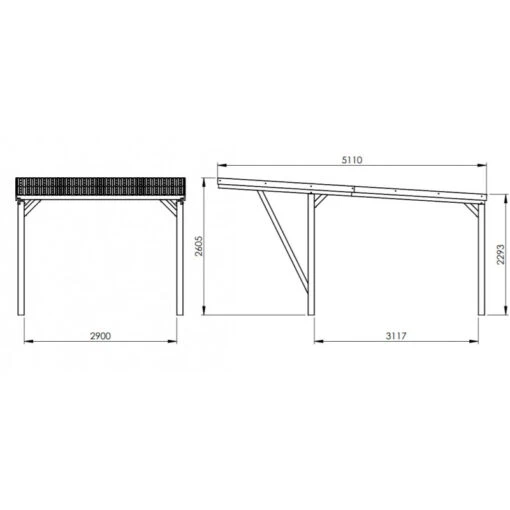 Carport Simple En Bois FSC Autoclave + Couverture En Polycarbonate 16,5m² Victor Modern - Forest Style -Jardin Soldes carport simple en bois fsc autoclave couverture en polycarbonate 165m victor modern forest style 5