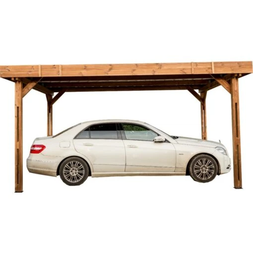 Carport THONES 17,54m² En Bois Massif Avec Toit Bac Acier HABRITA -Jardin Soldes carport thones 1764m en bois massif avec toit bac acier habrita 2