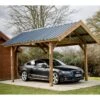 Carport THURAC 17,89m² En Bois Massif Avec Toit Bac Acier HABRITA -Jardin Soldes carport thurac 1789m en bois massif avec toit bac acier habrita