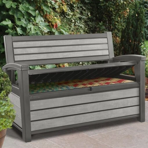 Coffre Banc En Résine Brossium 227L Keter -Jardin Soldes coffre banc en resine brossium 227l keter