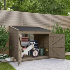 Coffre De Jardin En Bois Traité 20mm 1200L GENIO Noir - Gardy Shelter -Jardin Soldes coffre de jardin en bois traite 20mm 1200l genio noir gardy shelter 3