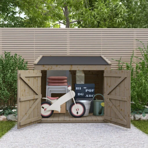 Coffre De Jardin En Bois Traité 20mm 1200L GENIO Noir - Gardy Shelter -Jardin Soldes coffre de jardin en bois traite 20mm 1200l genio noir gardy shelter