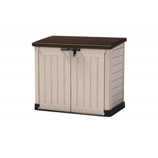 Coffre De Jardin Multifonctions En Résine 1200L Toit Plat Beige - Keter -Jardin Soldes coffre de jardin multifonctions en resine 1200l keter