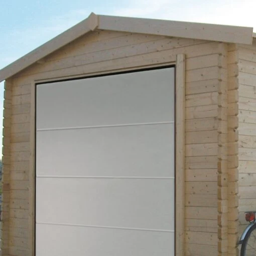 Garage 19,26m² Avec Porte Sectionnelle Motorisée Madriers 40mm SOLID -Jardin Soldes garage 1926m avec porte sectionnelle motorisee madriers 40mm solid 1