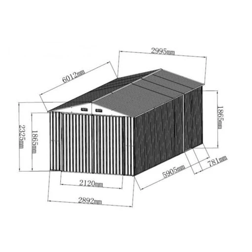 Garage Double Portes Vert Pâle Et Crème 18m² + Kit D'ancrage X-METAL -Jardin Soldes garage double portes vert pale et creme 18m kit d ancrage x metal 2