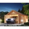 Garage En Bois Certifié 20,78m² - Madriers 40mm – Karibu -Jardin Soldes garage en bois certifie 2078m madriers 40mm karibu