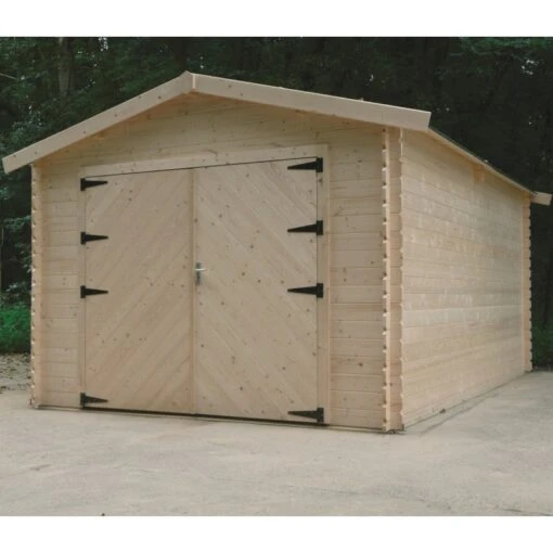 Garage En Bois Massif 18,19m² Madriers 28mm SOLID -Jardin Soldes garage en bois massif 1819m madriers 28mm solid