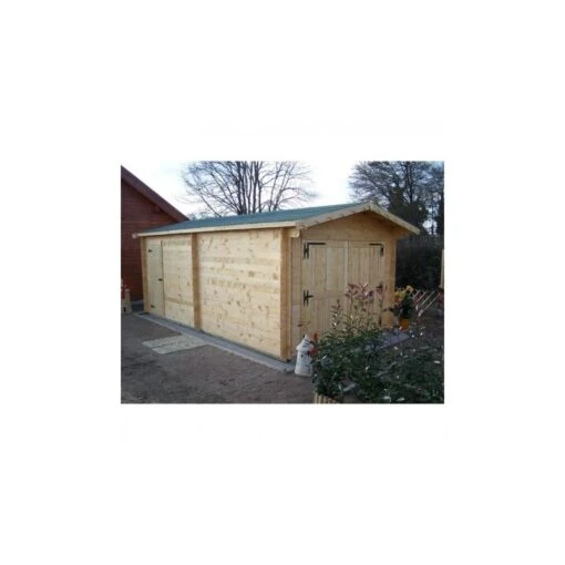 Garage En Bois Massif 21,7m² - Madriers 42mm -Jardin Soldes garage en bois massif 217m madriers 42mm