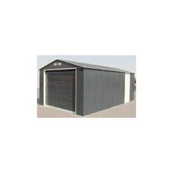 Garage En Métal Anthracite 19,95m² Grande Hauteur H.2,60m DURAMAX -Jardin Soldes garage en metal anthracite 1995m grande hauteur h260m duramax 4