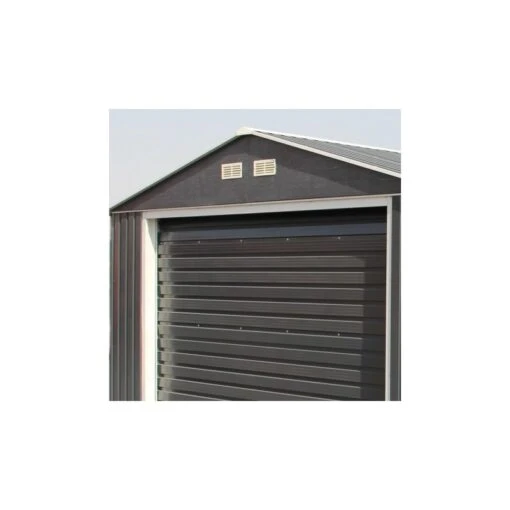 Garage En Métal Anthracite 19,95m² Grande Hauteur H.2,60m DURAMAX -Jardin Soldes garage en metal anthracite 1995m grande hauteur h260m duramax 5