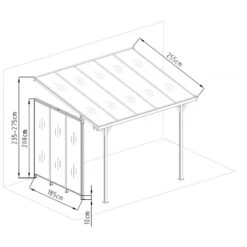 Panneau Latéral En Aluminium Et PC Transparent Pour Toit De Terrasse Anthracite 2,5m X-METAL -Jardin Soldes panneau lateral en aluminium et pc transparent pour toit de terrasse anthracite 25m x metal 2