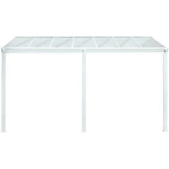 Pergola Adossée 435x300cm En Aluminium Blanc Et Polycarbonate 4mm CIELO - DCB Garden -Jardin Soldes pergola adossee 435x300cm en aluminium blanc et polycarbonate 4mm cielo dcb garden 1