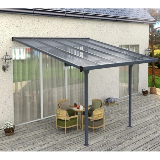 Pergola Adossée Ajustable - Toit De Terrasse En Alu 3,05x3,14m X-METAL -Jardin Soldes pergola adossee ajustable toit de terrasse en alu 305x314m x metal