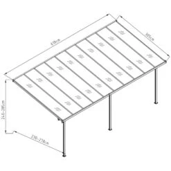 Pergola Adossée Ajustable - Toit De Terrasse En Alu 3,05x6,18m X-METAL -Jardin Soldes pergola adossee ajustable toit de terrasse en alu 305x618m x metal 2