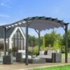 Pergola Arche Aluminium/acier Gris Anthracite 11,22m² Avec Toit En Toile Polyester 140gr/m² Gris HABRITA -Jardin Soldes pergola arche aluminiumacier gris anthracite 1122m avec toit en toile polyester 140grm gris habrita