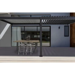 Pergola Bioclimatique Adossée En Alu Anthracite 3x5.3m Ombrea -Jardin Soldes pergola bioclimatique adossee en alu anthracite 3x36m ombrea 1