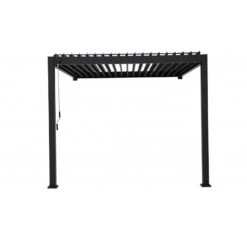 Pergola Bioclimatique Adossée En Alu Anthracite 3x3m Ombrea -Jardin Soldes pergola bioclimatique adossee en alu anthracite 3x3m ombrea 2