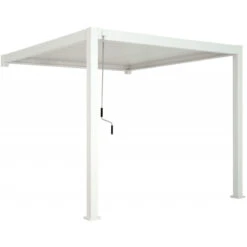 Pergola Bioclimatique Adossée En Alu Blanc 3x3m Ombrea -Jardin Soldes pergola bioclimatique adossee en alu blanc 3x3m ombrea 2