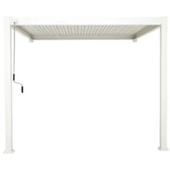 Pergola Bioclimatique Adossée En Alu Blanc 3x3m Ombrea -Jardin Soldes pergola bioclimatique adossee en alu blanc 3x3m ombrea 3