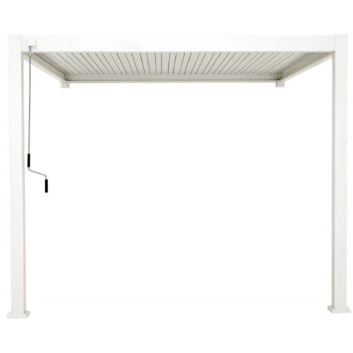 Pergola Bioclimatique Adossée En Alu Blanc 3x3m Ombrea -Jardin Soldes pergola bioclimatique adossee en alu blanc 3x3m ombrea 3