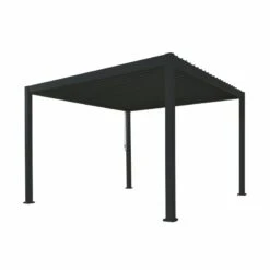 Pergola Bioclimatique Autoportante En Alu Anthracite 3.6x3.6m Ombrea -Jardin Soldes pergola bioclimatique autoportante en alu anthracite 36x36m ombrea 3