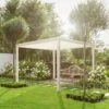 Pergola Bioclimatique Autoportante En Alu Blanc 3x3m Ombrea -Jardin Soldes pergola bioclimatique autoportante en alu blanc 3x3m ombrea