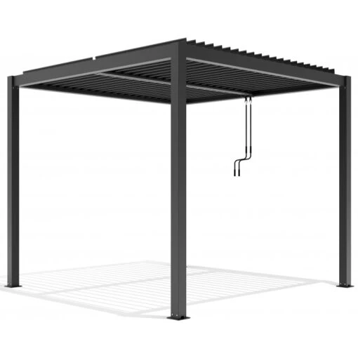 Pergola Bioclimatique Autoportante En Aluminium Anthracite 3x3m - X-METAL -Jardin Soldes pergola bioclimatique autoportante en aluminium anthracite 3x3m x metal 1