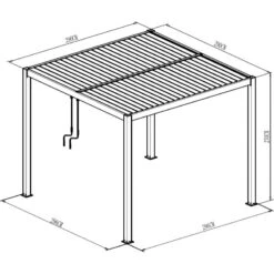 Pergola Bioclimatique Autoportante En Aluminium Anthracite 3x3m - X-METAL -Jardin Soldes pergola bioclimatique autoportante en aluminium anthracite 3x3m x metal 2