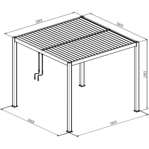 Pergola Bioclimatique Autoportante En Aluminium Anthracite 3x3m - X-METAL -Jardin Soldes pergola bioclimatique autoportante en aluminium anthracite 3x3m x metal 2