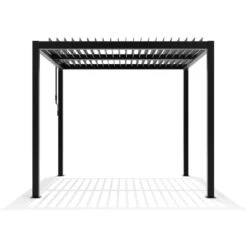 Pergola Bioclimatique Autoportante En Aluminium Anthracite 3x3m - X-METAL -Jardin Soldes pergola bioclimatique autoportante en aluminium anthracite 3x3m x metal 5