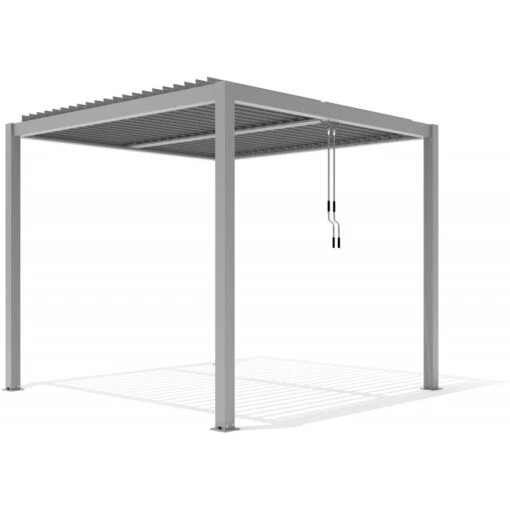 Pergola Bioclimatique Autoportante En Aluminium Gris Clair 3x3m - X-METAL -Jardin Soldes pergola bioclimatique autoportante en aluminium gris clair 3x3m x metal 4