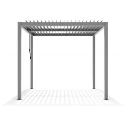 Pergola Bioclimatique Autoportante En Aluminium Gris Clair 3x3m - X-METAL -Jardin Soldes pergola bioclimatique autoportante en aluminium gris clair 3x3m x metal 5