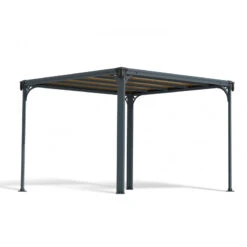 Pergola En Aluminium Et Polycarbonate 309x309cm Milano™ 3000 - Palram - Canopia -Jardin Soldes pergola en aluminium et polycarbonate 309x309cm milano 3000 palram 3