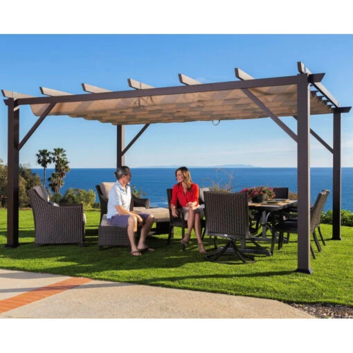 Pergola En Aluminium Marron Foncé 576x311,5cm Modena – PARAGON OUTDOOR -Jardin Soldes pergola en aluminium marron fonce 576x3115cm modena paragon outdoor