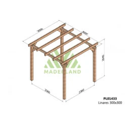 Pergola En Bois Lamellé-collé 300x300cm Linares – Maderland -Jardin Soldes pergola en bois lamelle colle 300x300cm linares maderland 1