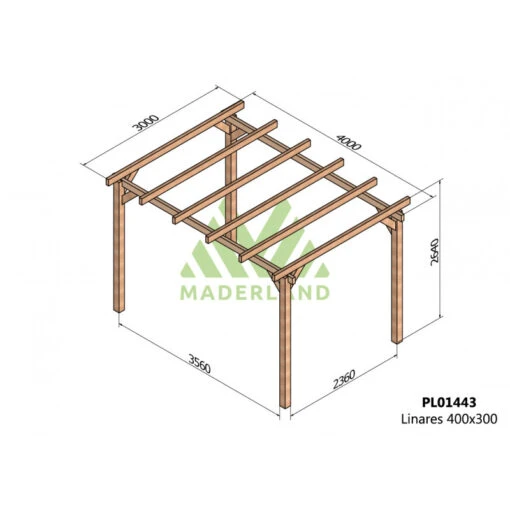 Pergola En Bois Lamellé-collé 400x300cm Linares – Maderland -Jardin Soldes pergola en bois lamelle colle 400x300cm linares maderland 1