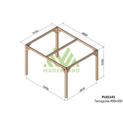 Pergola En Bois Lamellé-collé 400x300cm Tarragona – Maderland -Jardin Soldes pergola en bois lamelle colle 400x300cm tarragona maderland 1