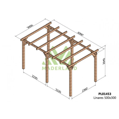 Pergola En Bois Lamellé-collé 500x300cm Linares – Maderland -Jardin Soldes pergola en bois lamelle colle 500x300cm linares maderland 1