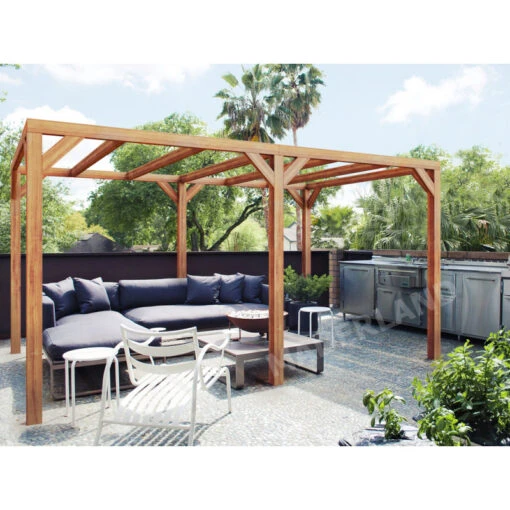 Pergola En Bois Lamellé-collé 500x400cm Fuengirola – Maderland -Jardin Soldes pergola en bois lamelle colle 500x400cm fuengirola maderland